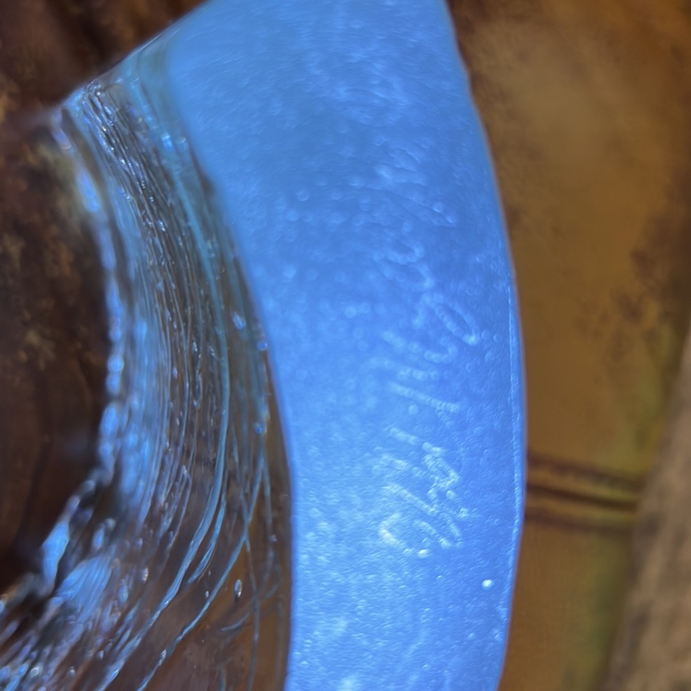 Hand Cast Glass Menorah by Joel & Candace Bless - Curved Shape Displaying Waves - Picture 11 of 11